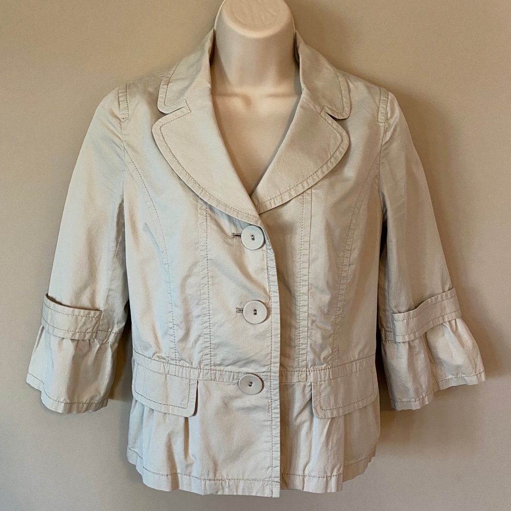 Ann Taylor Khaki Peplum Blazer Jacket S